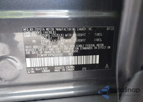 2023 Toyota Rav4 Xle from USA, damaged, VIN 2T3W1RFVXPW282460